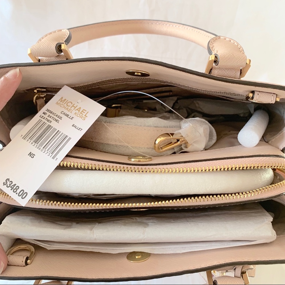 NWT authentic MK leather Camille satchel ballet - Picture 6 of 6